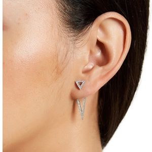 New in Box - Crystal Triangle Jackets .925 Sterling Silver